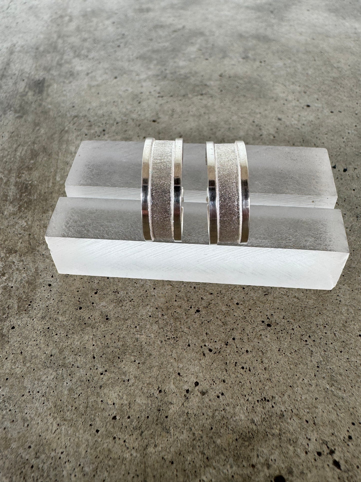 Texture huggie post earrings