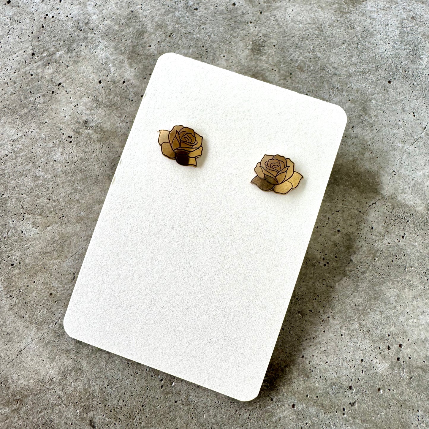Rosa brass post earrings