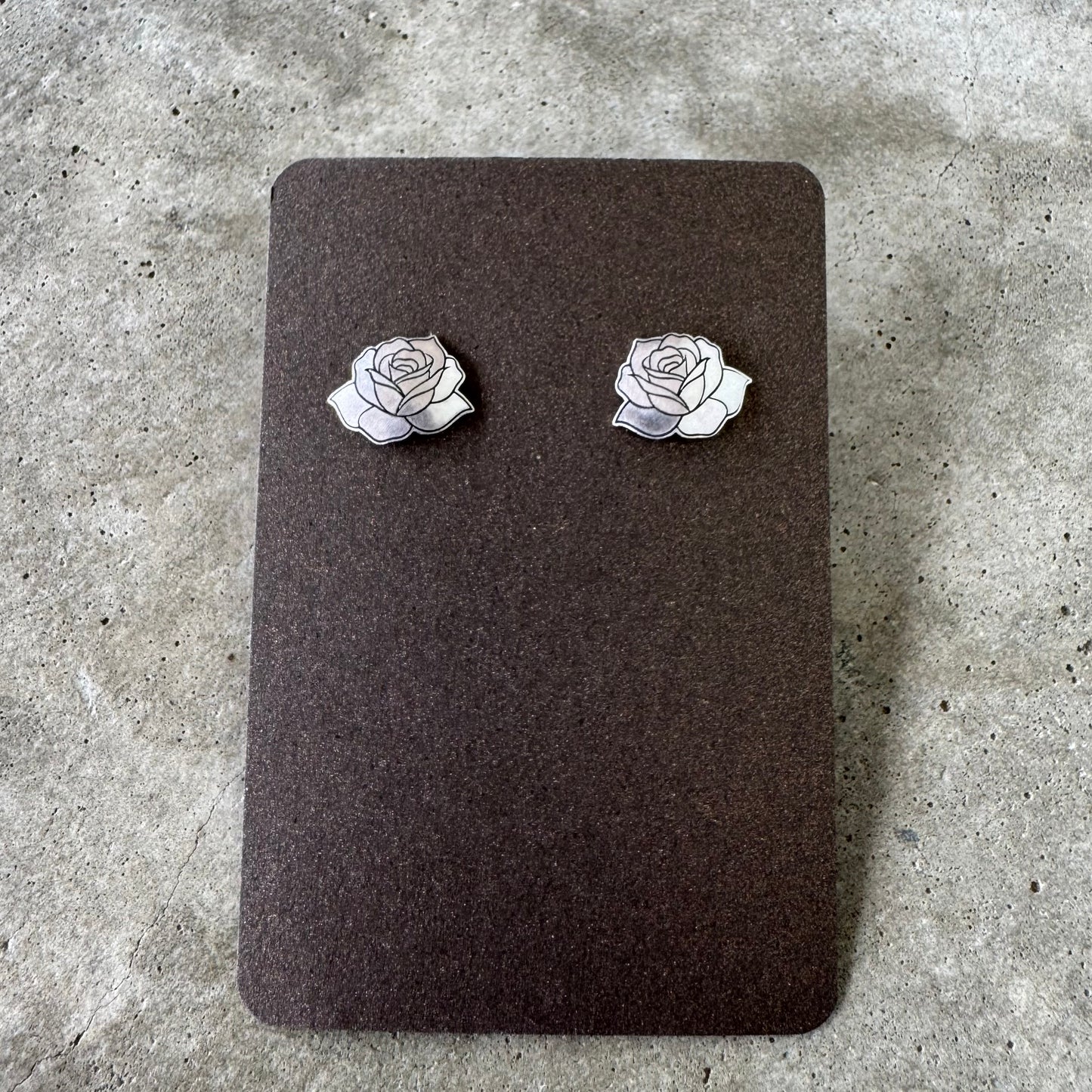Rosa silver post earrings