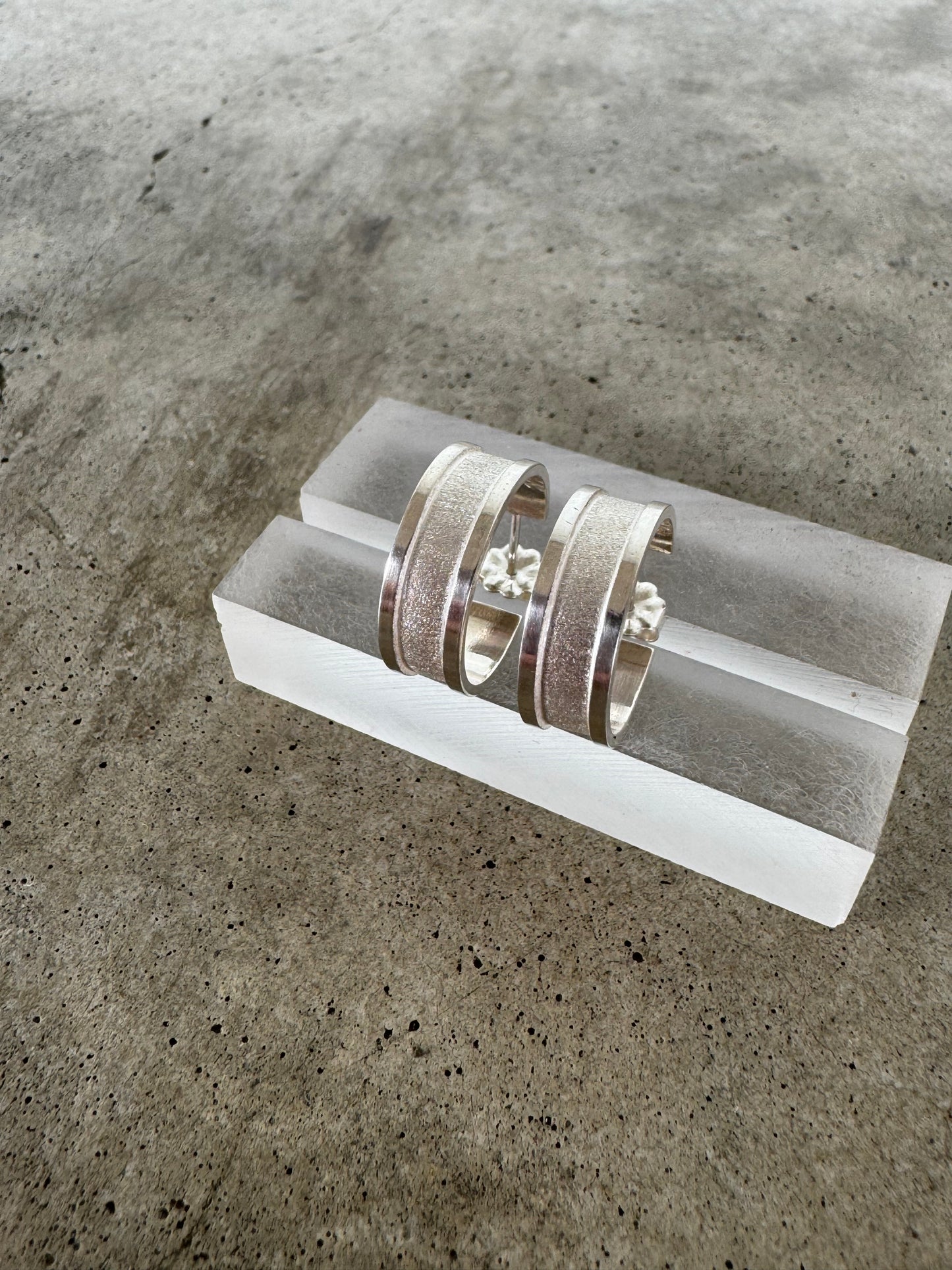 Texture huggie post earrings