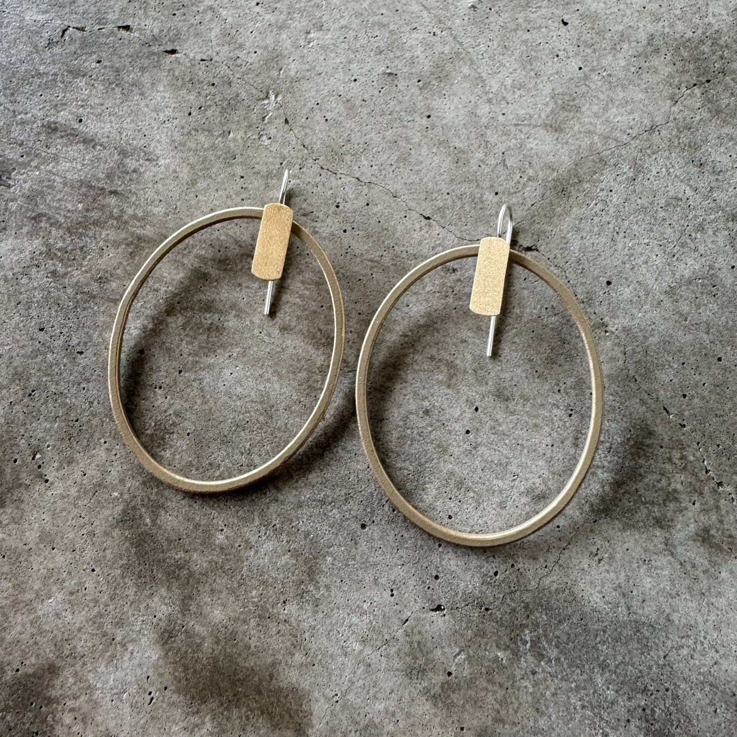 Beige and Gold O hoops