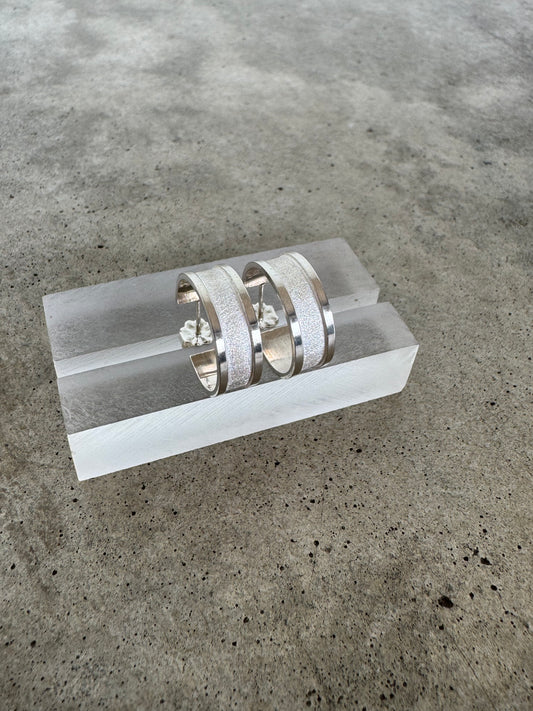 Texture huggie post earrings