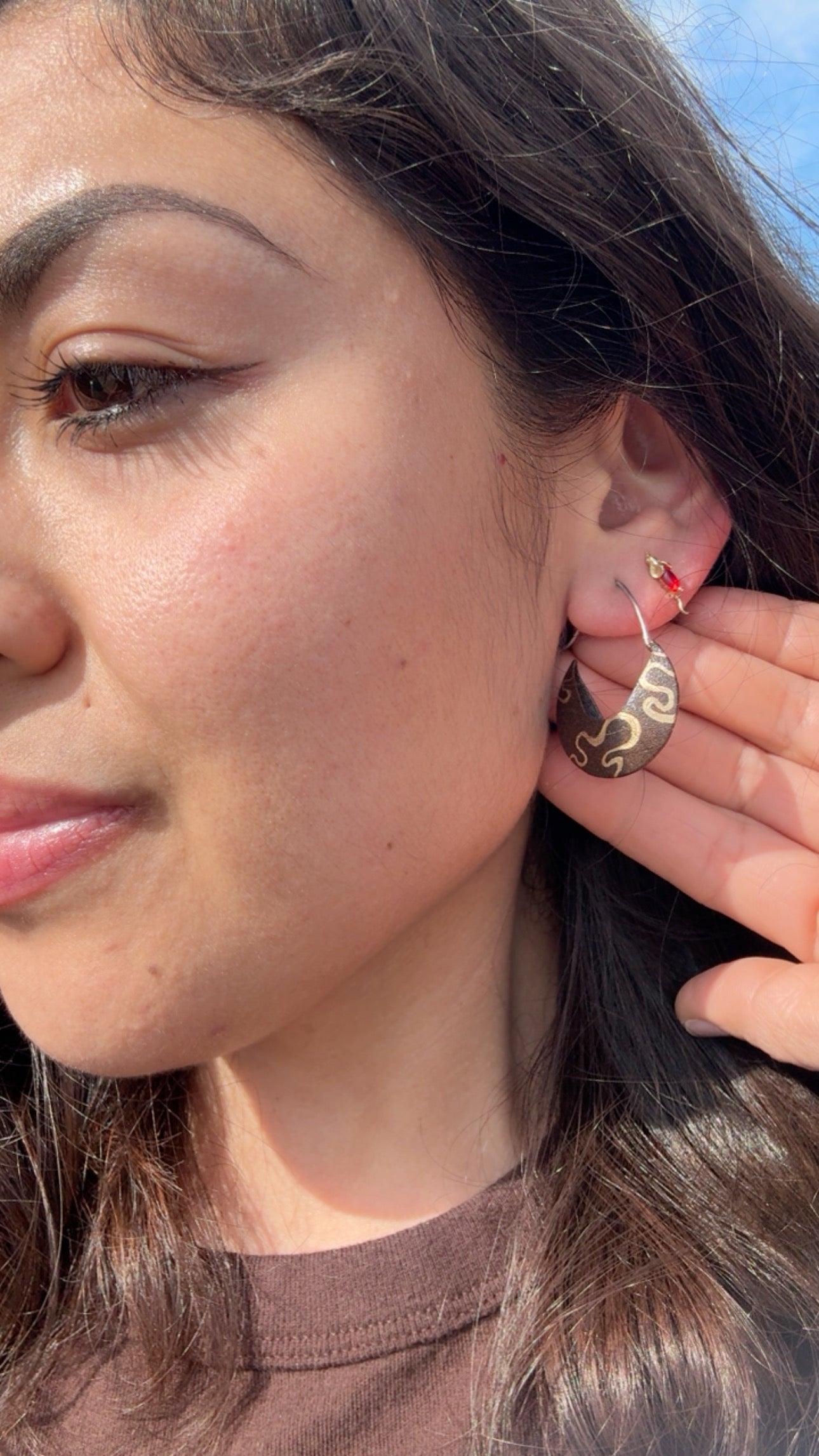 Brown Scorpion Pincer earrings