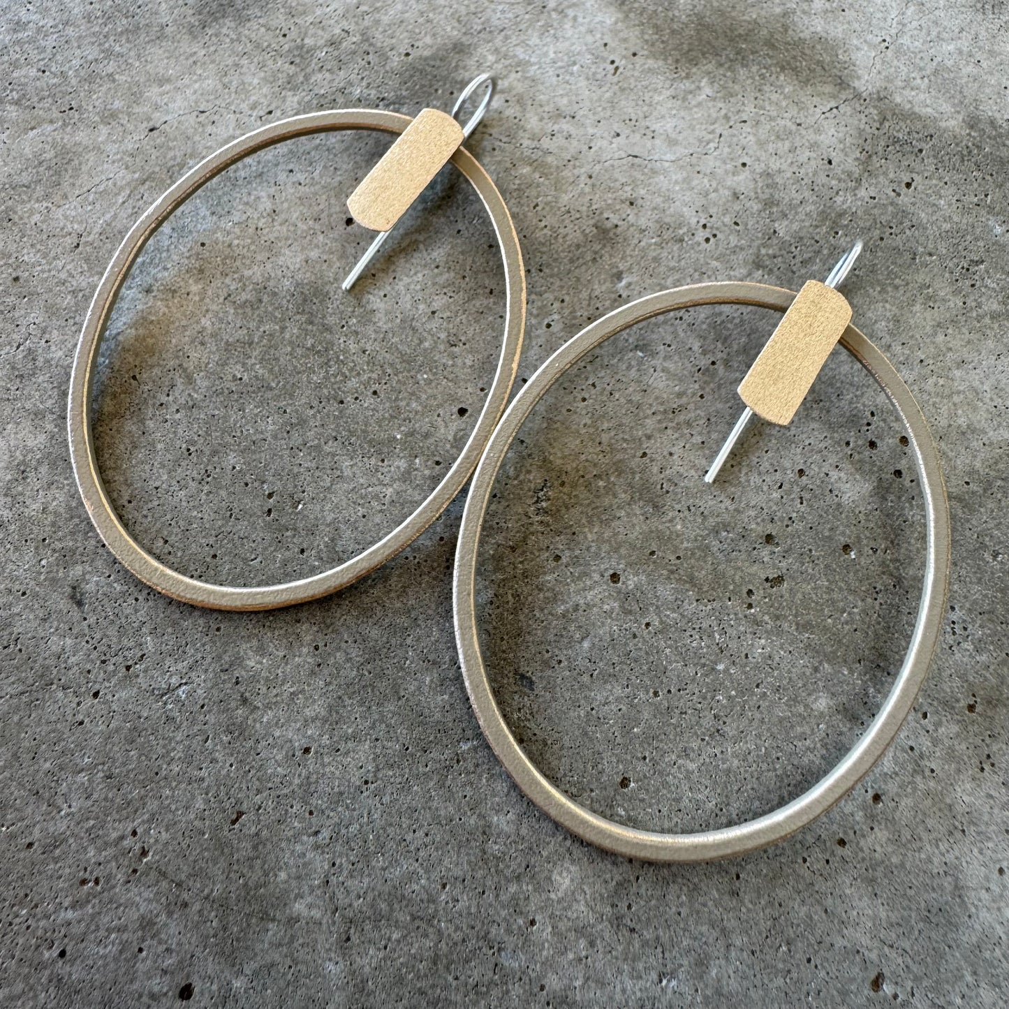 Beige and Gold O hoops