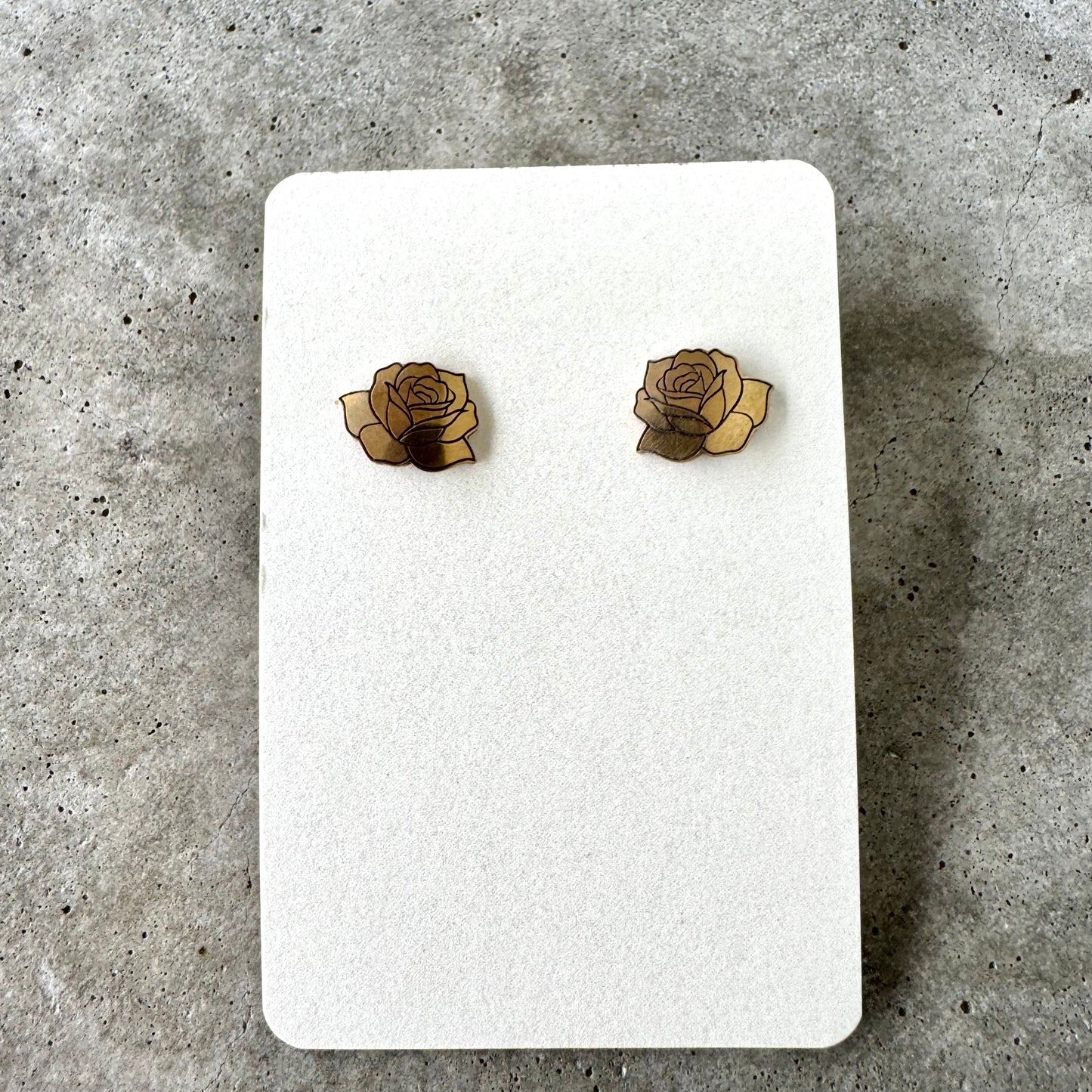 Rosa brass post earrings